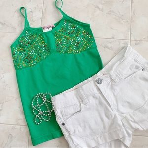 NEW SUPER SOFT Bacci Green Sequined Tank Top